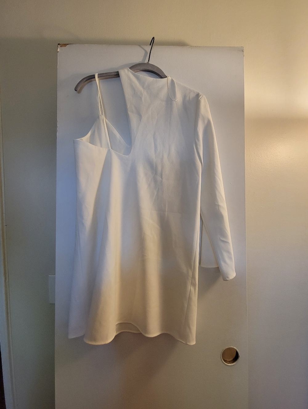Zara White One-Shoulder Mini Dress
